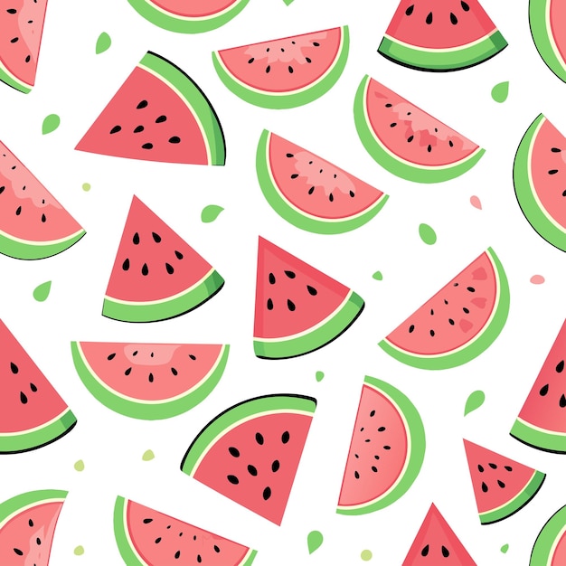 Zoet zomer naadloos patroon met watermeloensnijden op de achtergrond