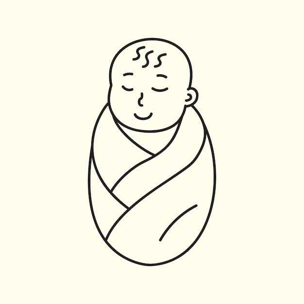 Zoete baby gewikkeld