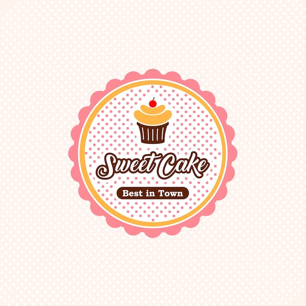 Vector zoete cake logo sjabloon