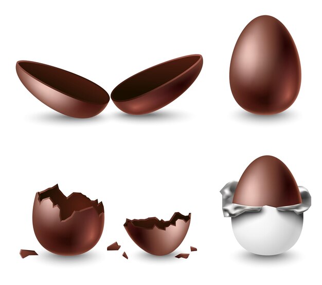 Zoete chocolade eieren vector illustratie set