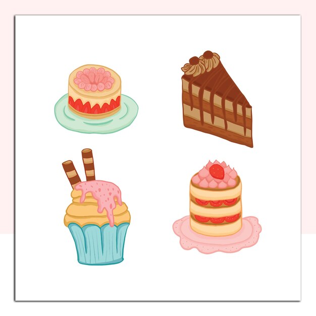 Vector zoete dessert illustratie vector