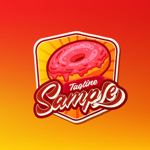 Zoete donuts mascotte logo voedsel