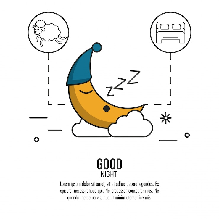Vector zoete dromen en een goede slaap infographic