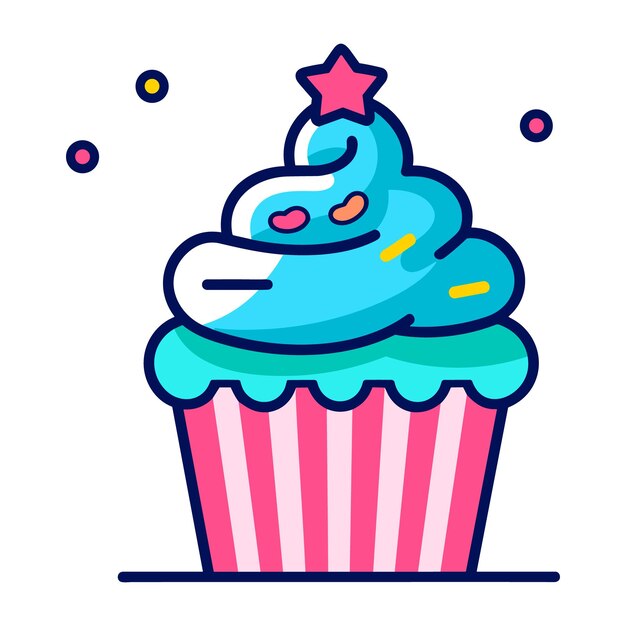 Zoete kers cupcake vectorillustratie