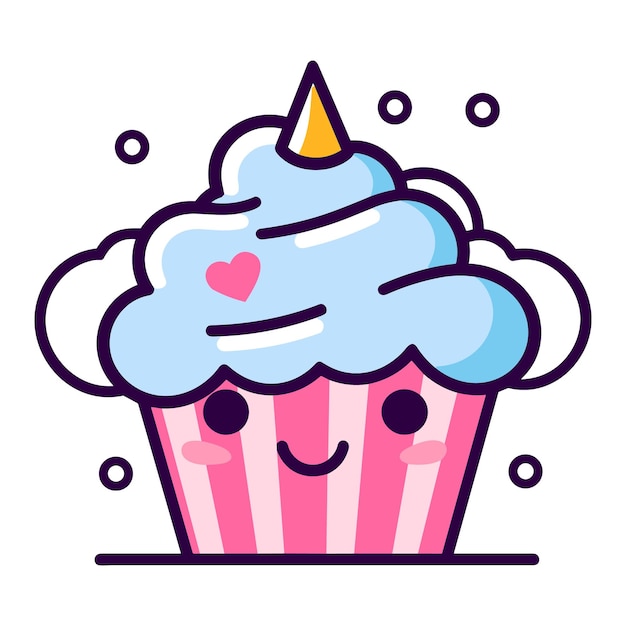 Zoete kers cupcake vectorillustratie