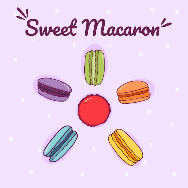 Vector zoete macaron illustratie