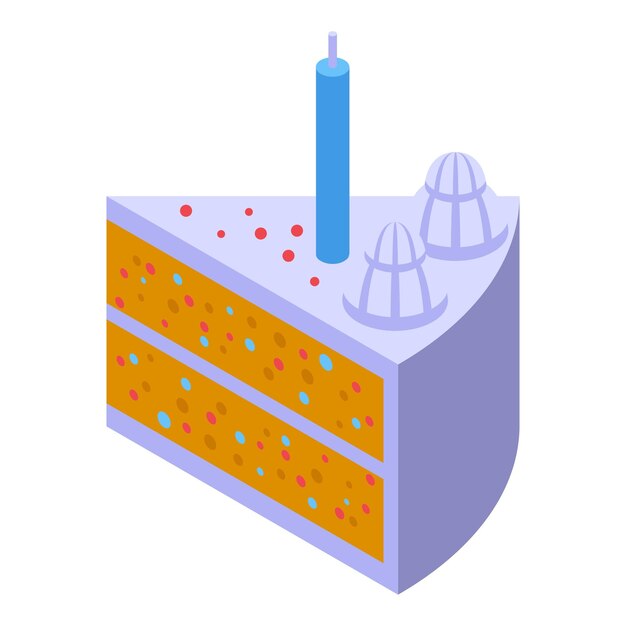 Vector zoete taart segment pictogram isometrisch van zoete taart segment vector pictogram voor webdesign geïsoleerd op een witte achtergrond