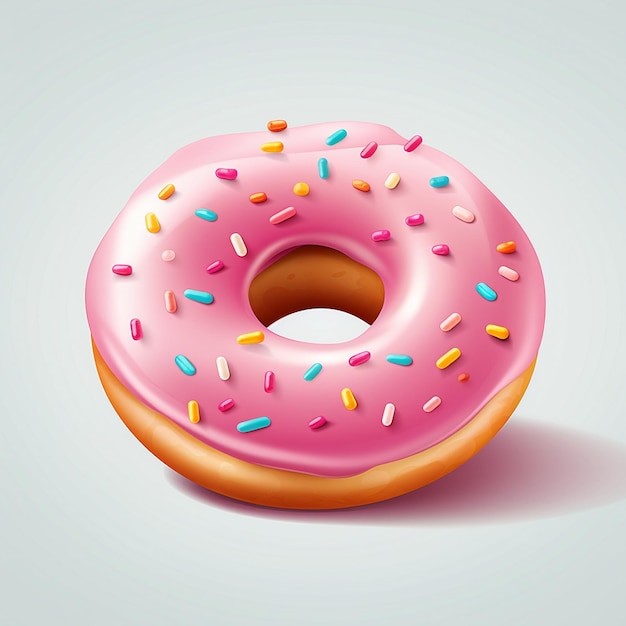 zoete vector voedsel bakkerij roze cake dessert snack donut illustratie geïsoleerde geglazuurde icin