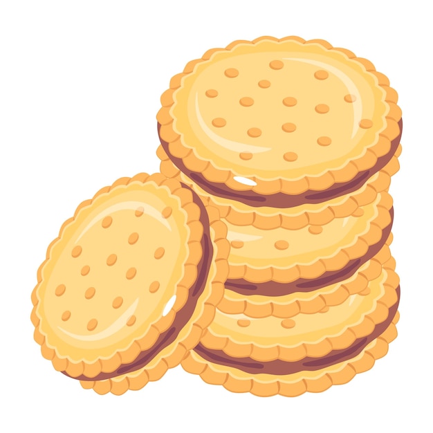 Zoetwaren item een isometrisch icoon van koekjes