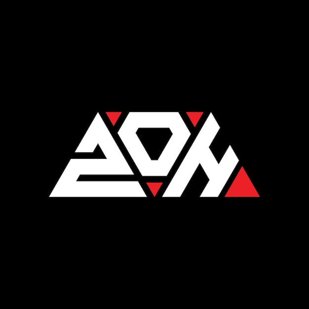 zoh triangle letter logo design with triangle shape zoh triangle logo design monogram zoh triangle vector logo template with red color zoh triangular logo simple elegant and luxurious logo zoh