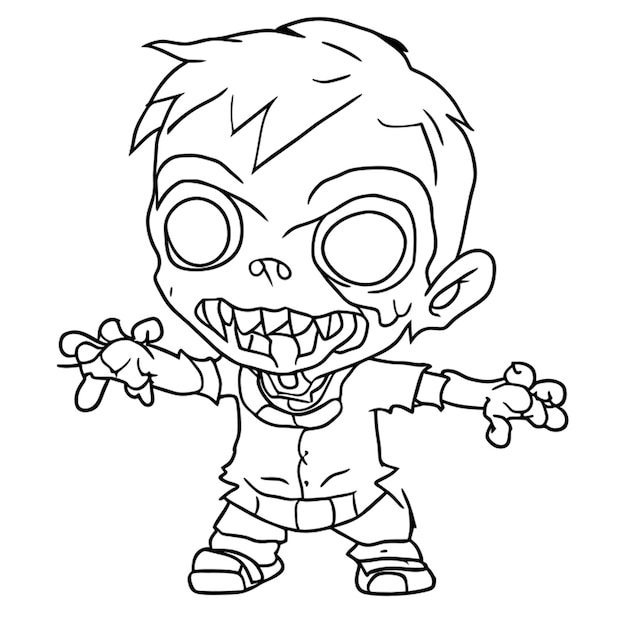 벡터 비 디브루조 (zombies dibujo) 는 터 일러스트레이션 라인 아트 (vector illustration line art) 를 사용한 색채를 만드는 데 사용된다.