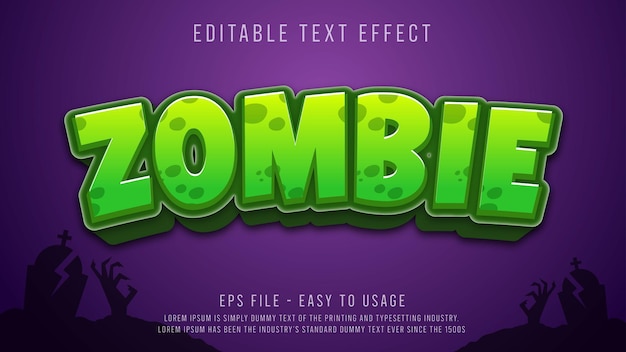 Zombie 3d editable text effect