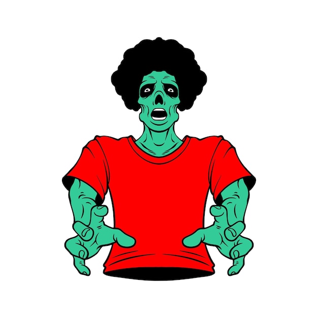 zombie afro cartoon