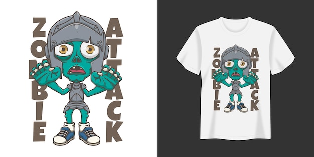 Vettore zombie attack illustrazione t-shirt e abbigliamento stampa design