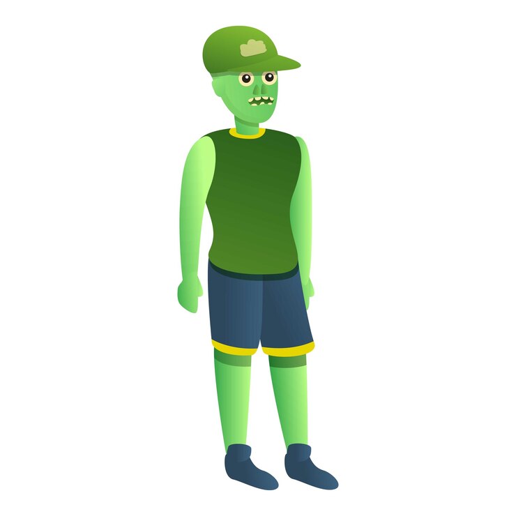 Vector zombie baseball cap icon cartoon of zombie baseball cap vector icon for web design isolated on white background