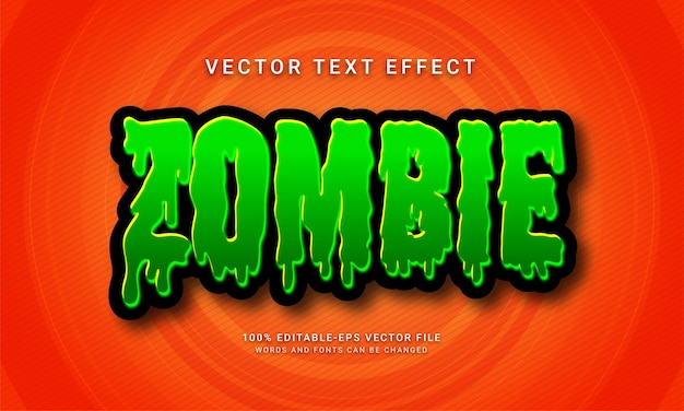 Zombie bewerkbaar tekststijleffect met halloween-evenementthema