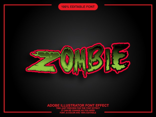 Zombie bold graphic style easy editable font