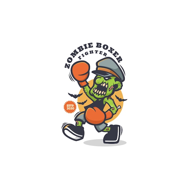 Vector zombie boxer logo