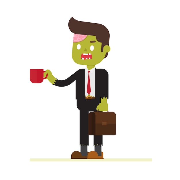 Vector zombie businessman for halloween