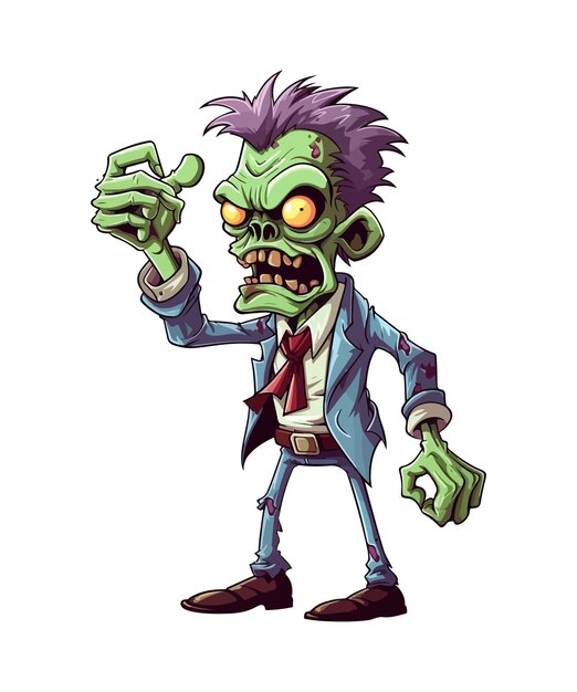 Zombie cartoon character Vector clip art illustration