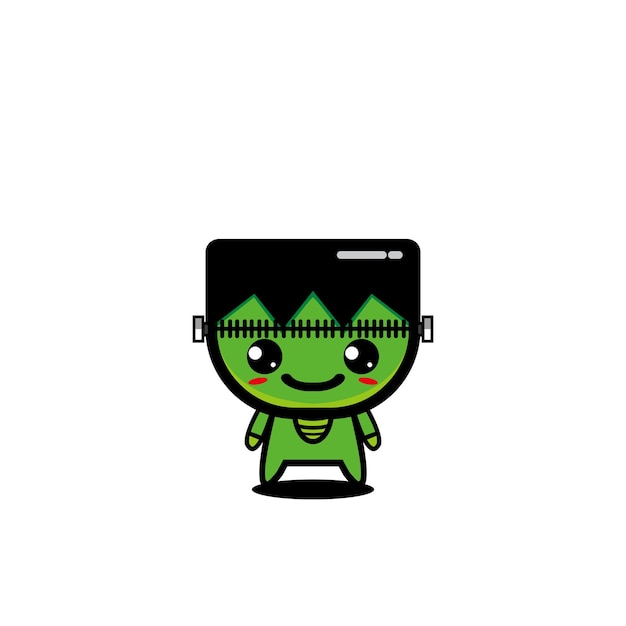 Zombie cartoon cute character design vector mascot evil