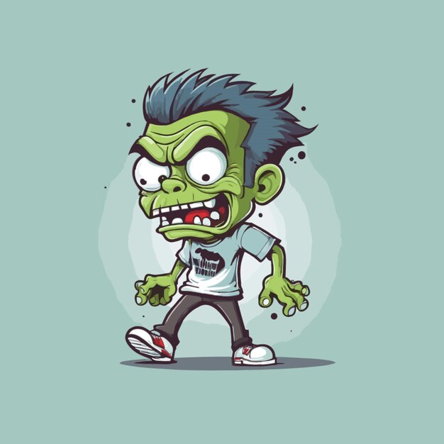 Zombie cartoon vector on white background