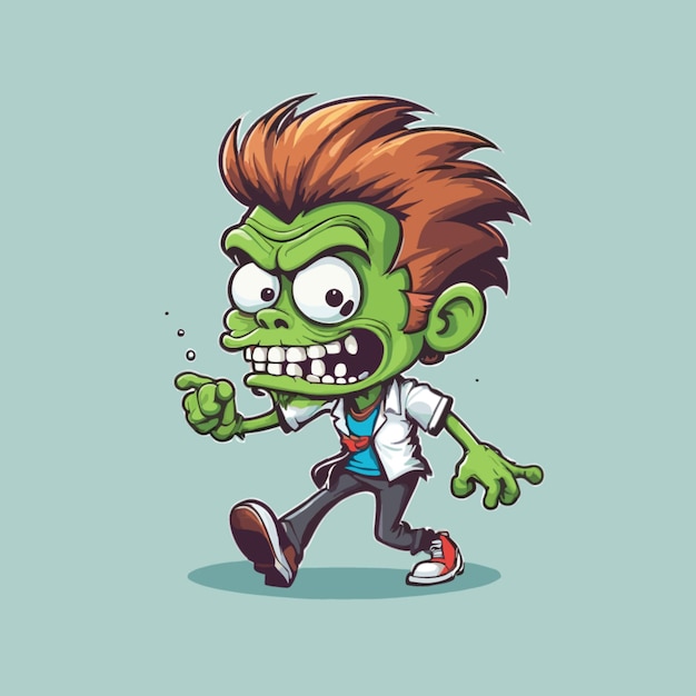 Vector zombie cartoon vector on white background