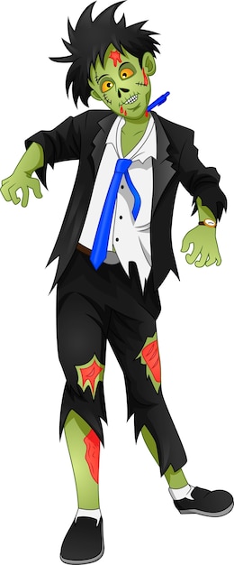 Zombie cartoon on a white background