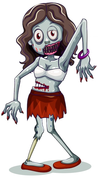 Vector zombie character on white background