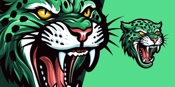 Вектор zombie cheetah logo черно-зеленая иллюстрация талисмана для спортивных и киберспортивных команд