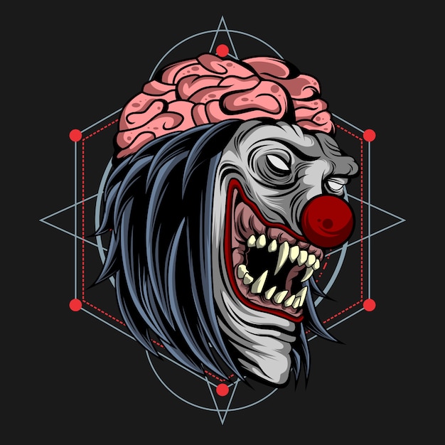 Zombie clown brain out