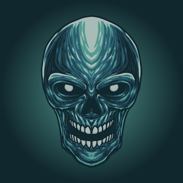 Zombie creepy head illustration vector for brand or merchandise