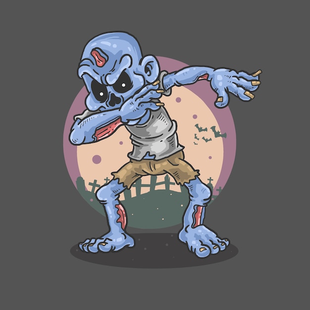 Zombie dancing horror illustration