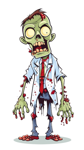 Vettore vettore di disegni animati di zombie