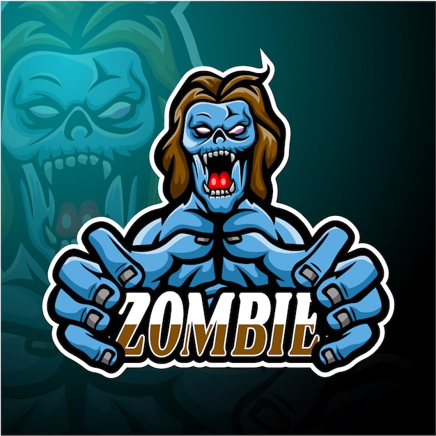 Zombie esport logo design mascotte