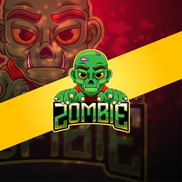 Logo della mascotte di zombie esport