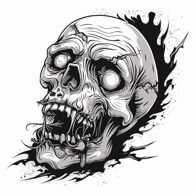 Vector zombie face illustration