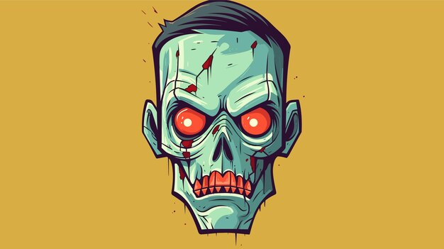 Zombie face mask drawing vector