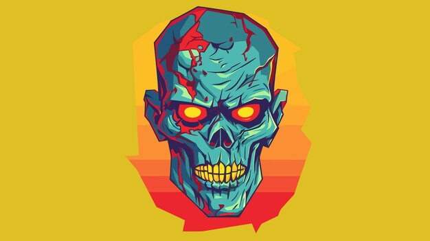 Zombie face mask drawing vector