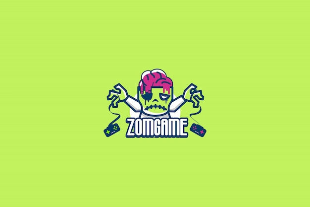 Modello di logo gioco zombie