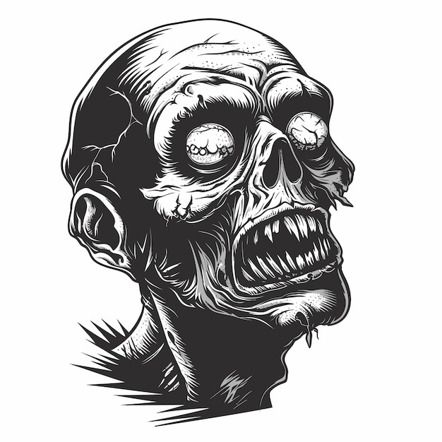 Vector zombie gezicht illustratie