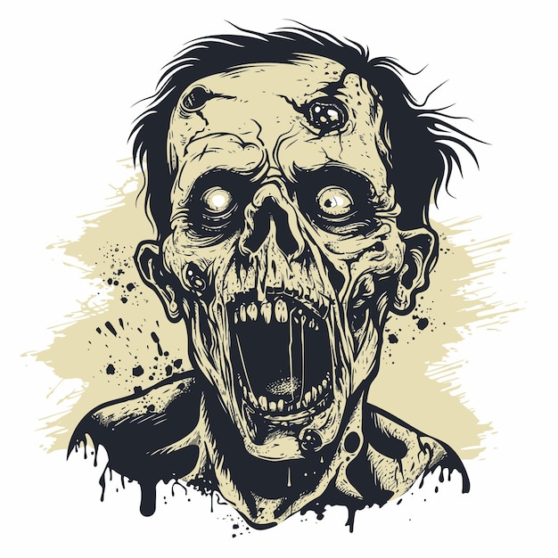 Vector zombie gezicht illustratie