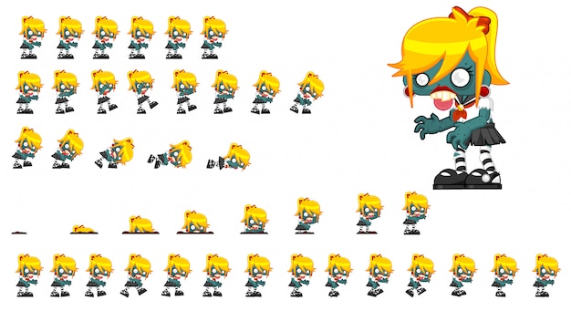 Zombie Girl Game Sprite