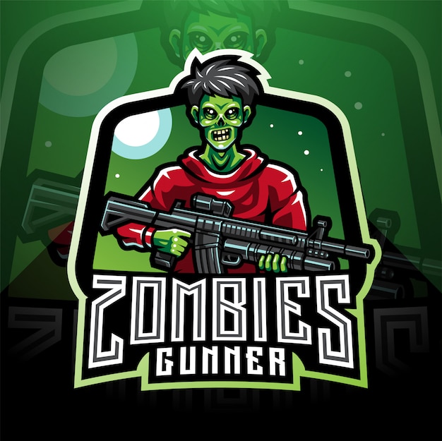 Logo della mascotte esport zombie gunner esport