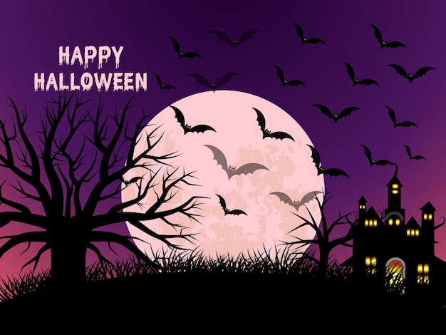 Zombie Halloween moon scene with evil eyes cemetery design template 14