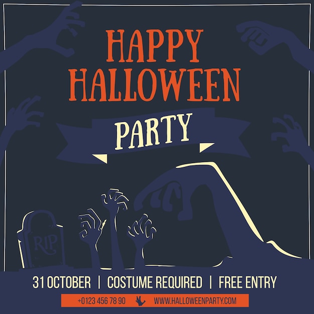 Zombie halloween party vector illustration