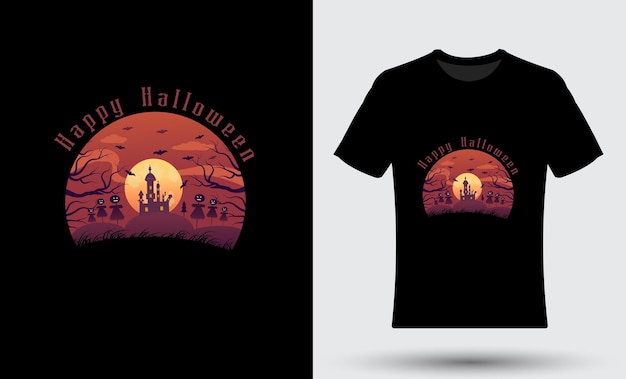 Zombie halloween t shirt design template 05