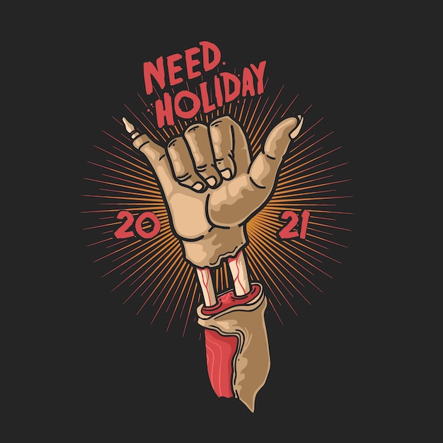 Vector zombie hand need holiday symbol