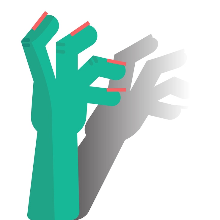 Vector zombie hand out of the ground vector