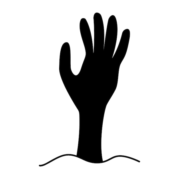 Vector zombie hand silhouette. vector. halloween scary grave. arm monster dead. halloween vector.